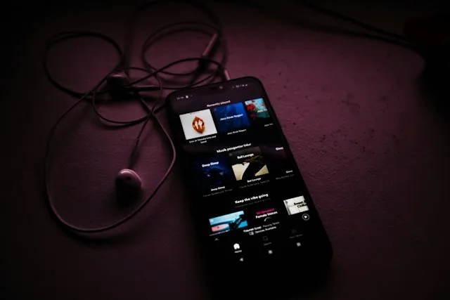 Spotify playlist on a phone
